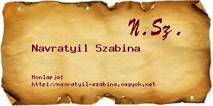 Navratyil Szabina névjegykártya